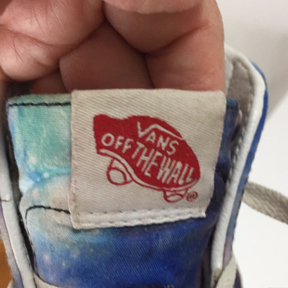 Vans Off the Wall Purple Tye Dye High Top Sneakers Size 10.5 - Picture 7 of 11